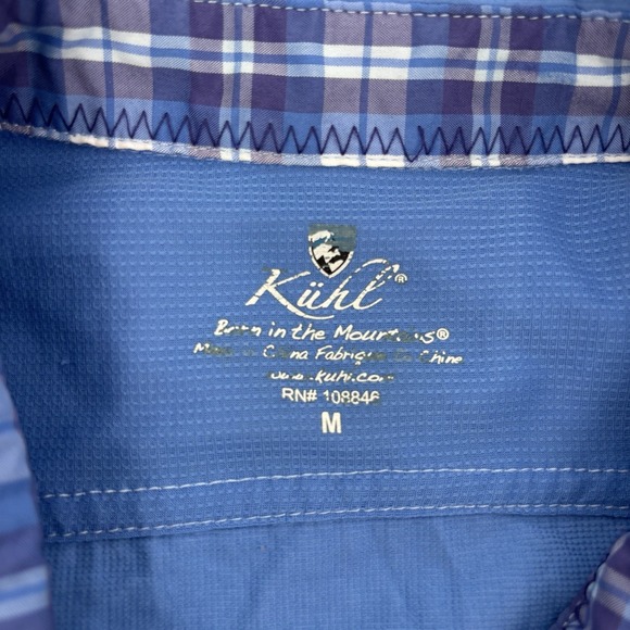 Kuhl Women's Blue Long Sleeve Shirt Button Up Roll Cuff Hiking Size Medium - Picture 3 of 8